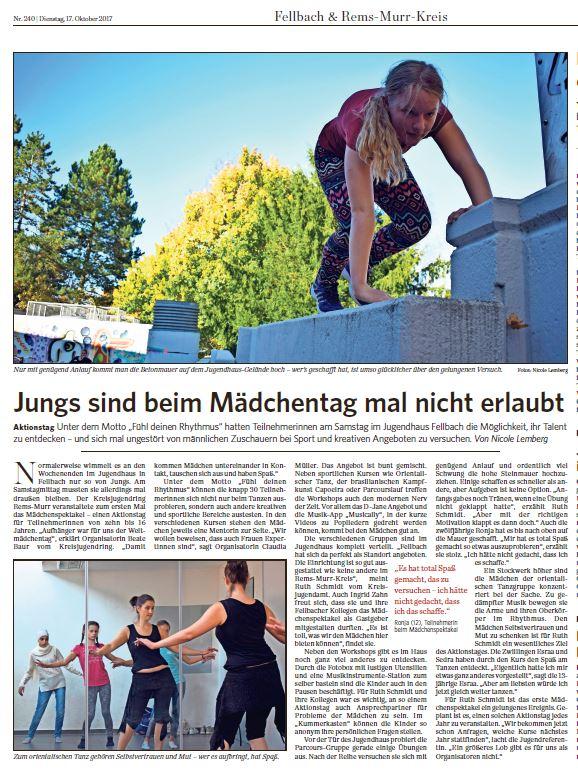 Zeitungsbericht der Fellbacher Zeitung