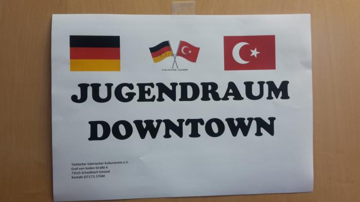 Türschild Jugendraum Downtown